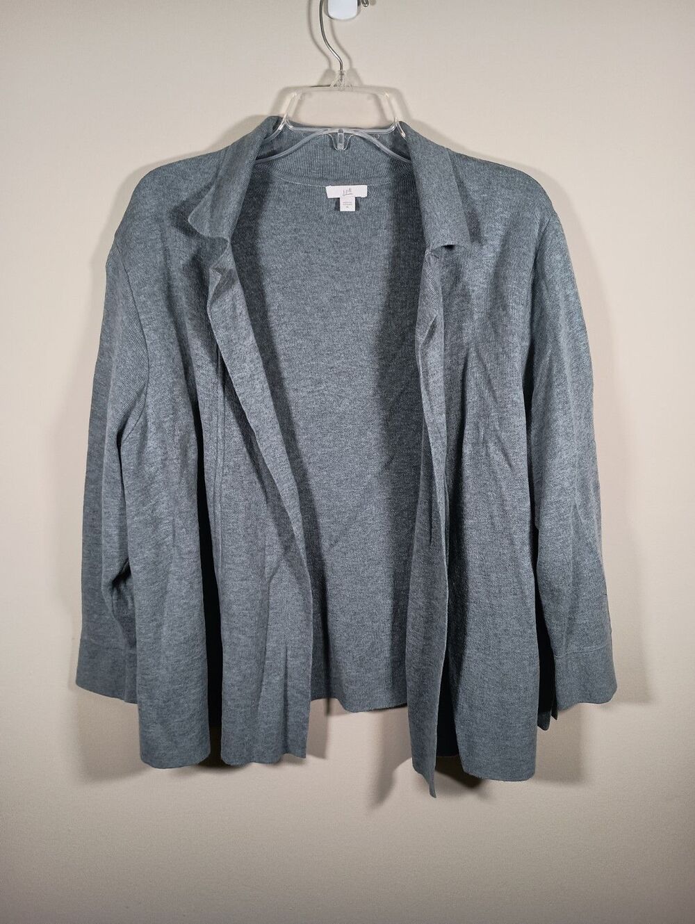 J.Jill Open Long Sleeve Gray Collared Womens Cardigan Size XL